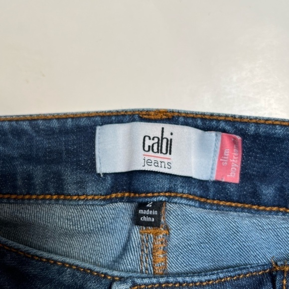 Cabi Patchy Slim Medium Blue Boyfriend Jeans Size 2 - Picture 7 of 12